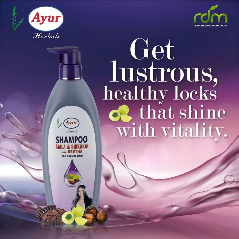 Ayur Herbals Amla & Shikakai Shampoo with Reetha – Hair Care Shampoo (500 ml / 1000 ml)