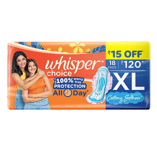 Whisper XL Sanitary Pads (18 Pads)