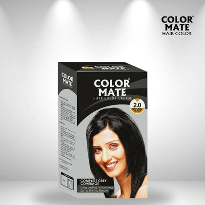 Color Mate Hair Colour Cream – Natural Black 2.0 (65 ml)