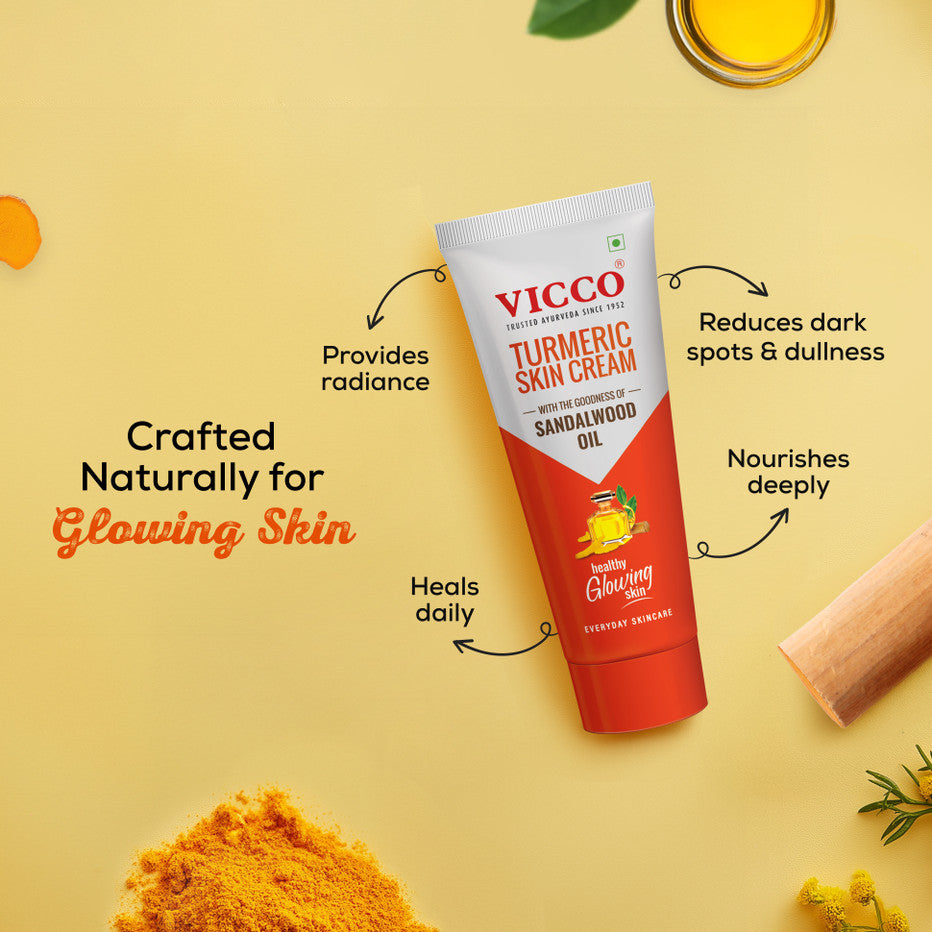 Vicco Turmeric Skin Cream with Sandalwood Oil – (15 g / 30 g / 50 g)