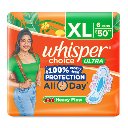 Whisper Choice Ultra XL Sanitary Pads (6 Pads)