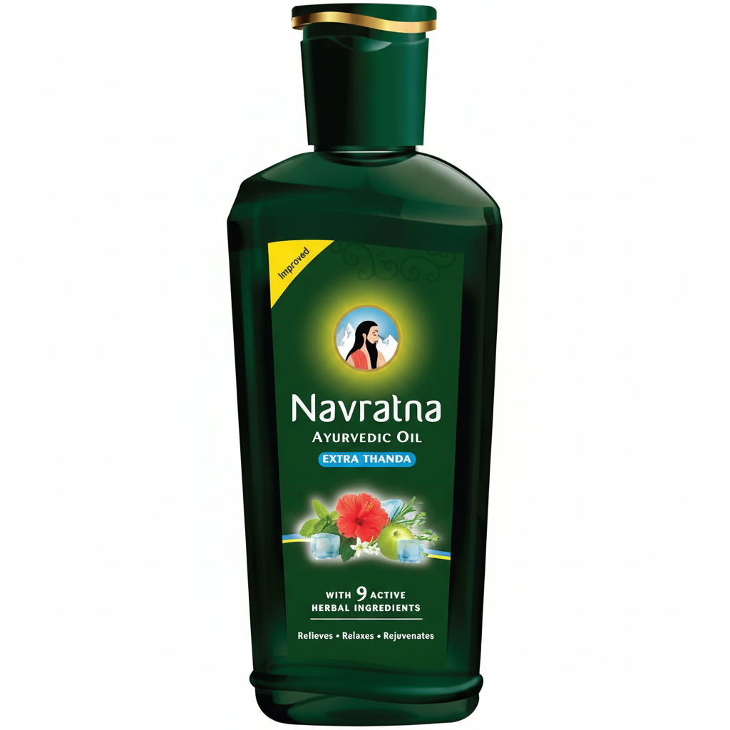 Navratna Ayurvedic Hair Oil – Extra Cold (90ml / 450ml)