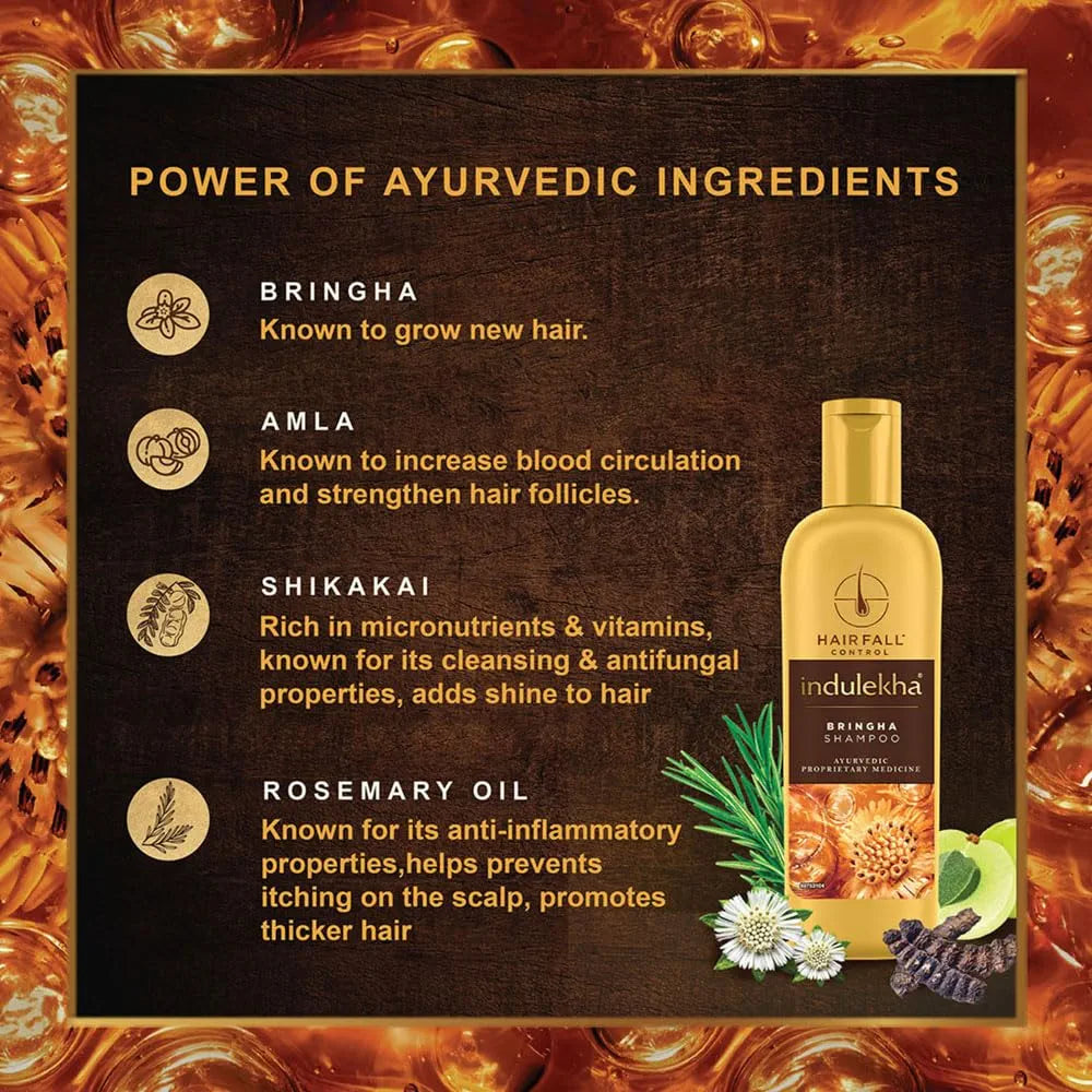 Indulekha Bringha Ayurvedic Shampoo – Hair Fall Control (100ml)