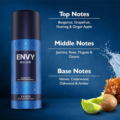 ENVY Blue Exude Perfume Spray – 165ml
