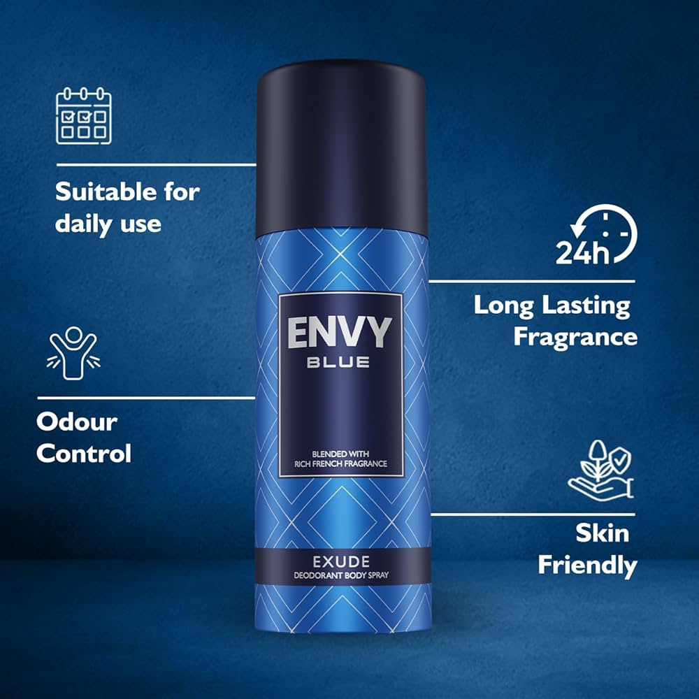 ENVY Blue Exude Perfume Spray – 165ml