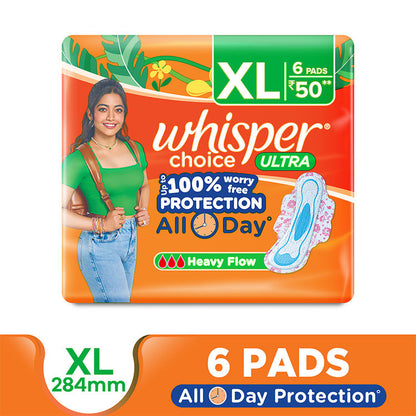 Whisper Choice Ultra XL Sanitary Pads (6 Pads)