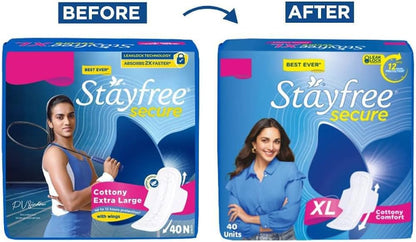 Stayfree Secure XL Cottony Soft Sanitary Pads (18 Pads)