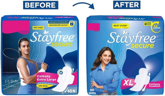 Stayfree Secure XL Cottony Soft Sanitary Pads (18 Pads)