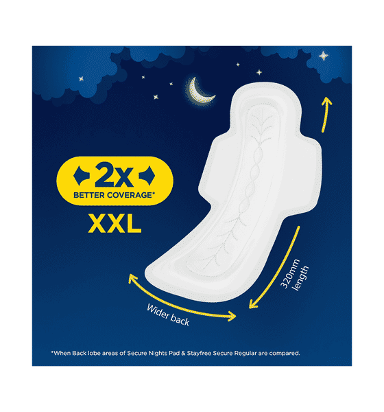 Stayfree Night XXL Sanitary Pads – Extra Long Protection (18 Pads)