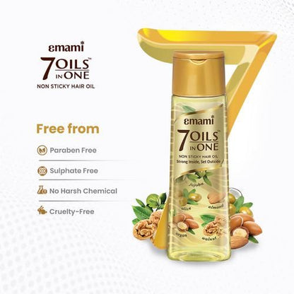 Emami 7 Oils in One Hair Oil – Non-Sticky, Non-Greasy (100ml)