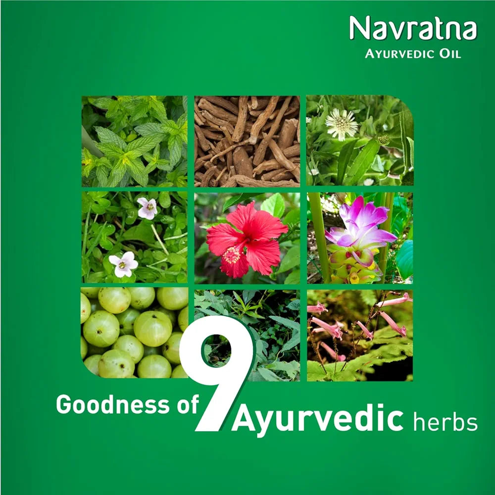 Navratna Ayurvedic Hair Oil – Extra Cold (90ml / 450ml)