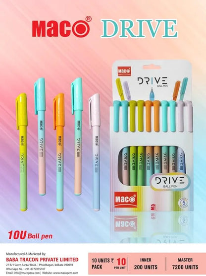 Maco Drive Ball Pen – Pack of 10
