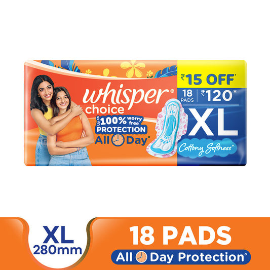 Whisper XL Sanitary Pads (18 Pads)