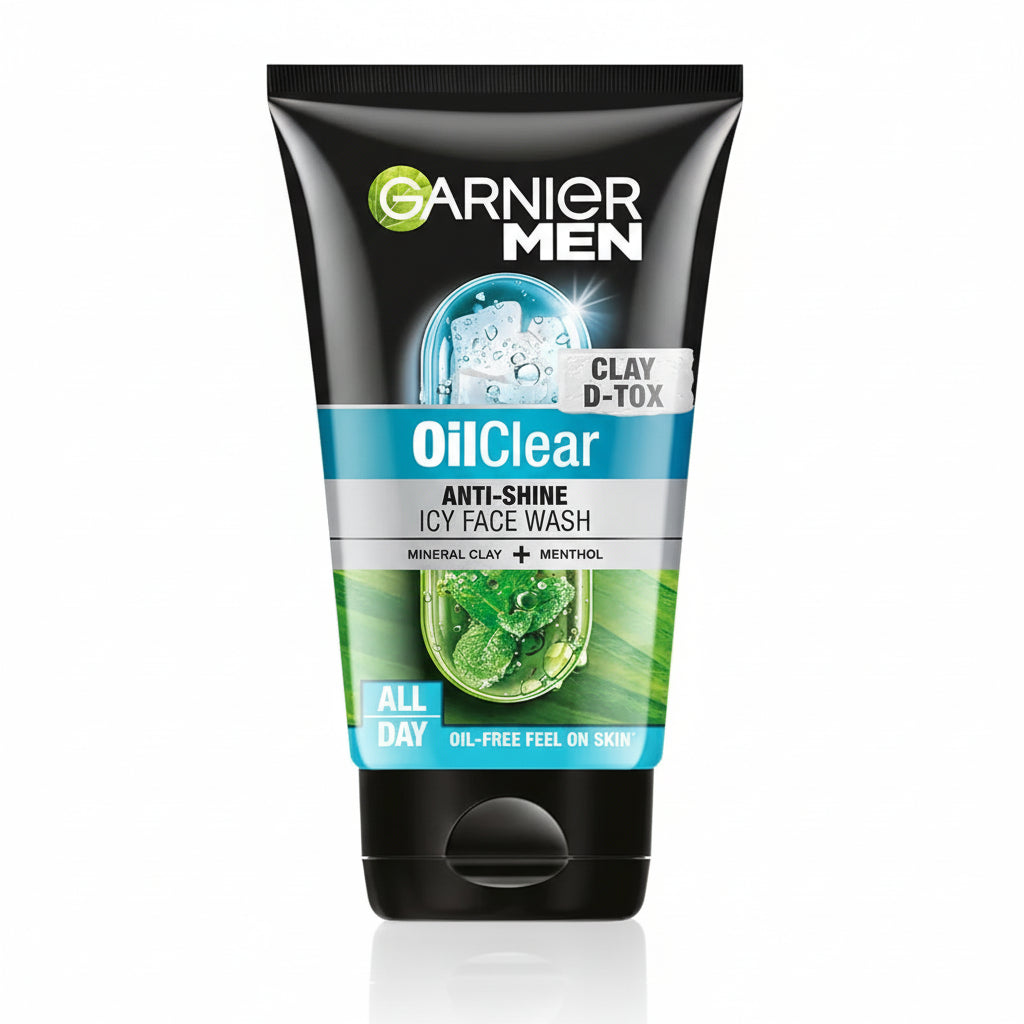 Garnier Men Oil Clear Clay D-Tox Face Wash – Icy Deep Cleansing (50g)