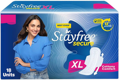 Stayfree Secure XL Cottony Soft Sanitary Pads (18 Pads)