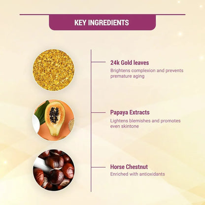 Lotus Herbals Radiant Gold Facial Kit – Cellular Glow, Single Use (37g)