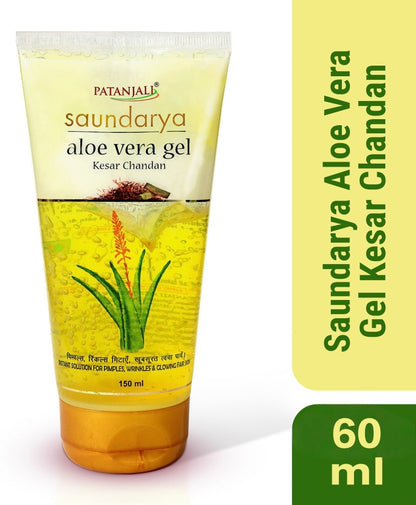Patanjali Saundarya Aloe Vera Gel with Kesar & Chandan – (60 ml / 150 ml)