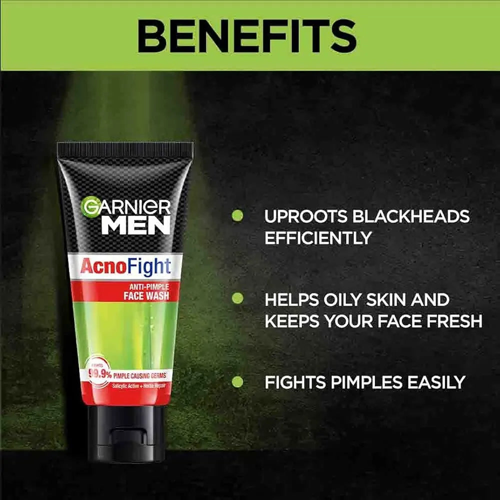 Garnier Men Acno Fight Face Wash – Anti-Pimple (50g)