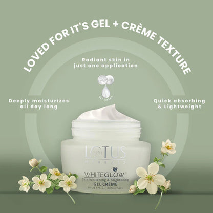 Lotus Herbals White Glow Skin Whitening & Brightening Gel Creme – 35g