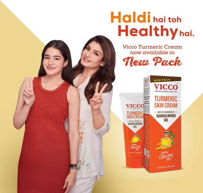 Vicco Turmeric Skin Cream with Sandalwood Oil – (15 g / 30 g / 50 g)