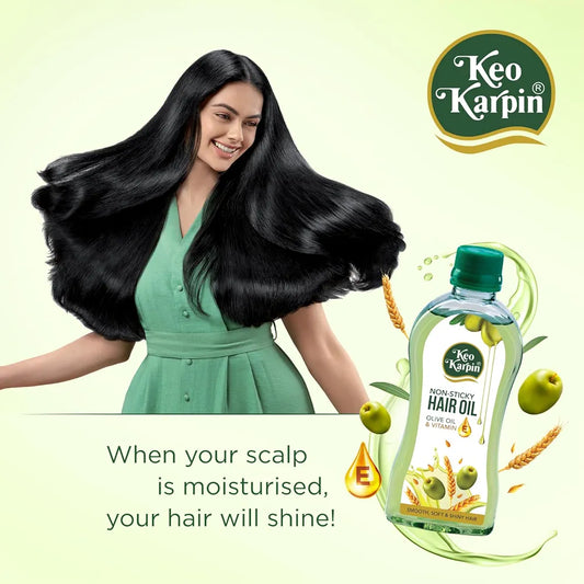 Keo Karpin Olive & Vitamin E Non-Sticky Hair Oil (300ml / 500ml)