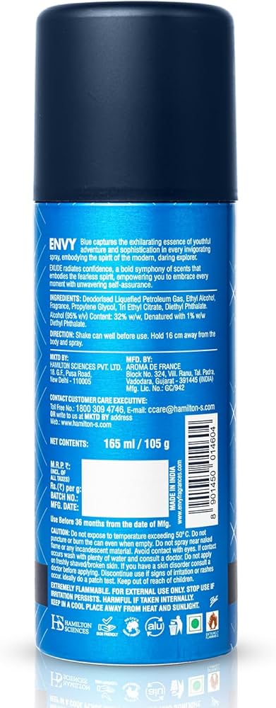 ENVY Blue Exude Perfume Spray – 165ml