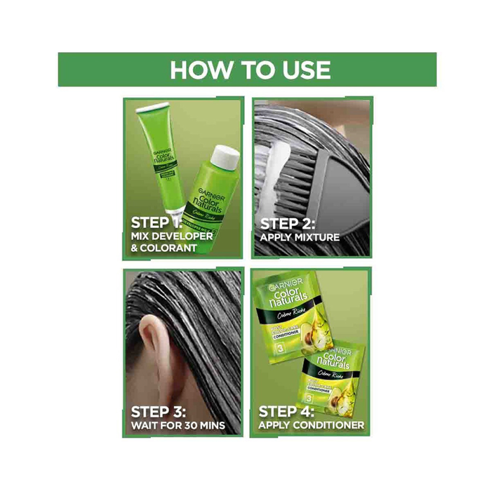Garnier Color Naturals Crème Hair Color – 1 Natural Black (35ml / 70ml)