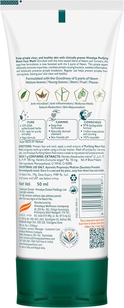 Himalaya Purifying Neem Face Wash – 50 ml