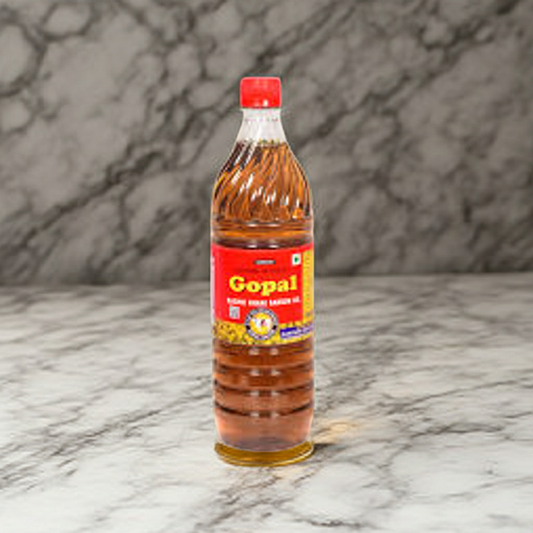 Gopal Kachi Ghani Mustard Oil – 1L | AGMARK Grade 1 | Pure Cold-Pressed | Cholesterol-Free | Rich Aroma for Cooking, Frying & Pickling